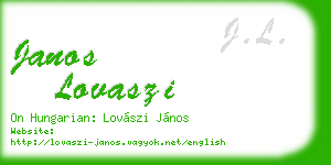 janos lovaszi business card